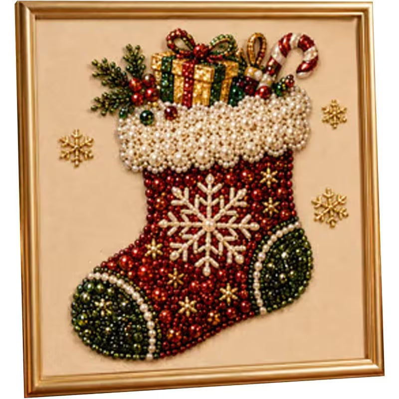 Cozy Christmas Pearl Art Kit™ – DIY Santa Craft for Beginners