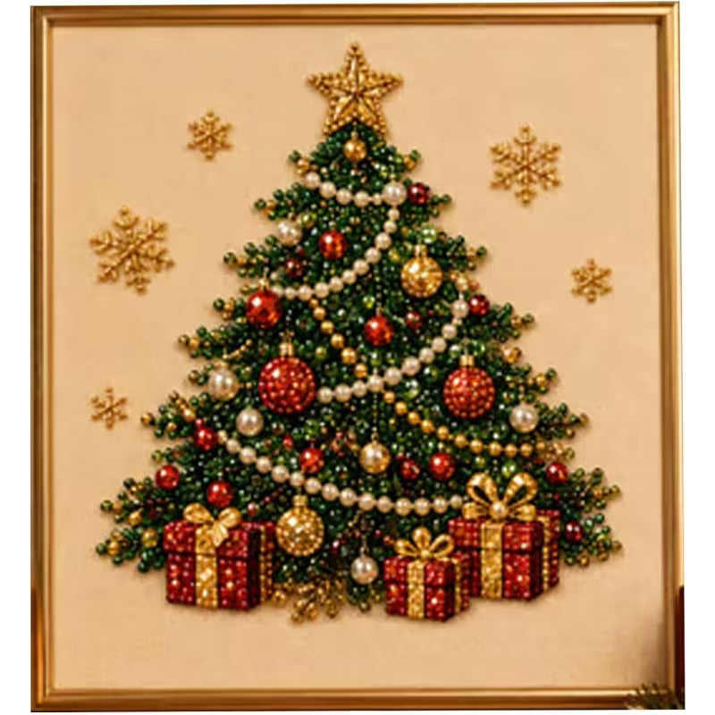 Cozy Christmas Pearl Art Kit™ – DIY Santa Craft for Beginners