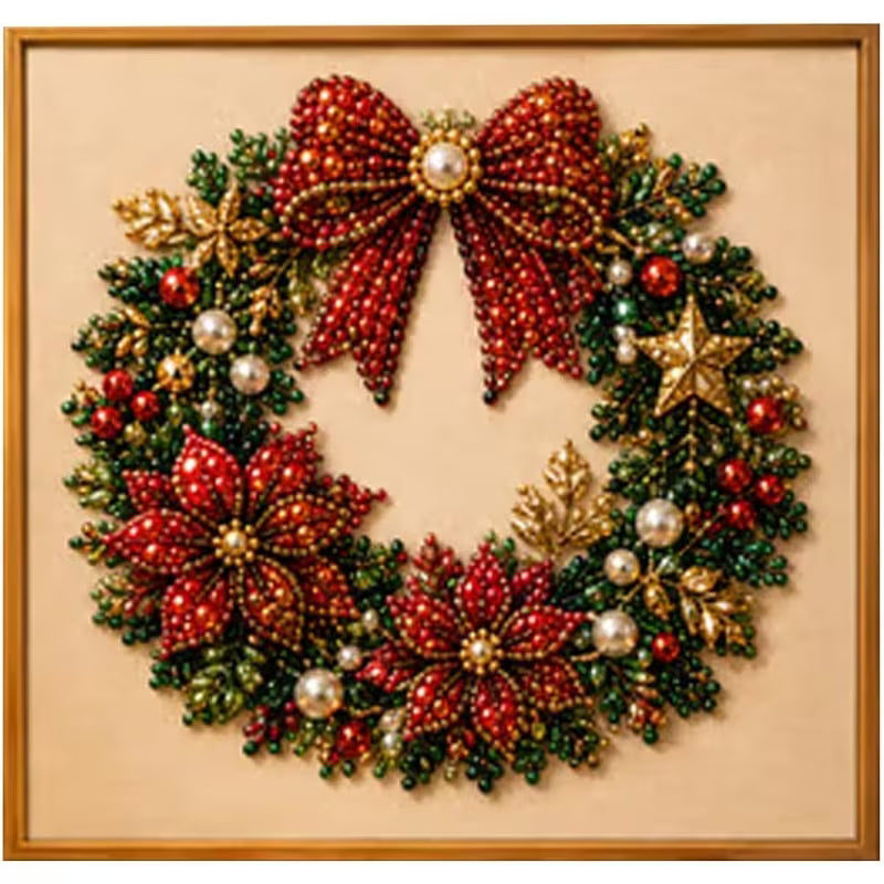 Cozy Christmas Pearl Art Kit™ – DIY Santa Craft for Beginners